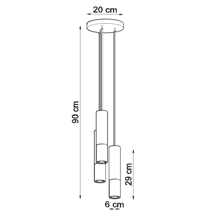 Lámpara colgante LAGOS 3xGU10/10W/230V blanco