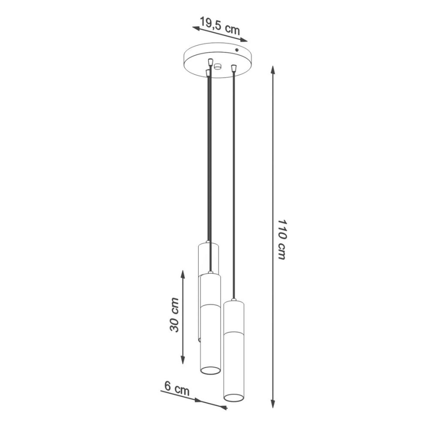 Lámpara colgante BORGIO 3xGU10/40W/230V concreto/metal negro