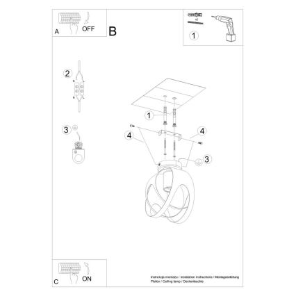 Lámpara de techo TULOS 1xE27/60W/230V blanco