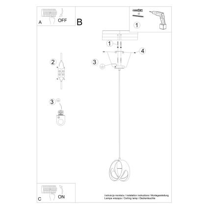 Lámpara colgante TULOS 1xE27/60W/230V blanco