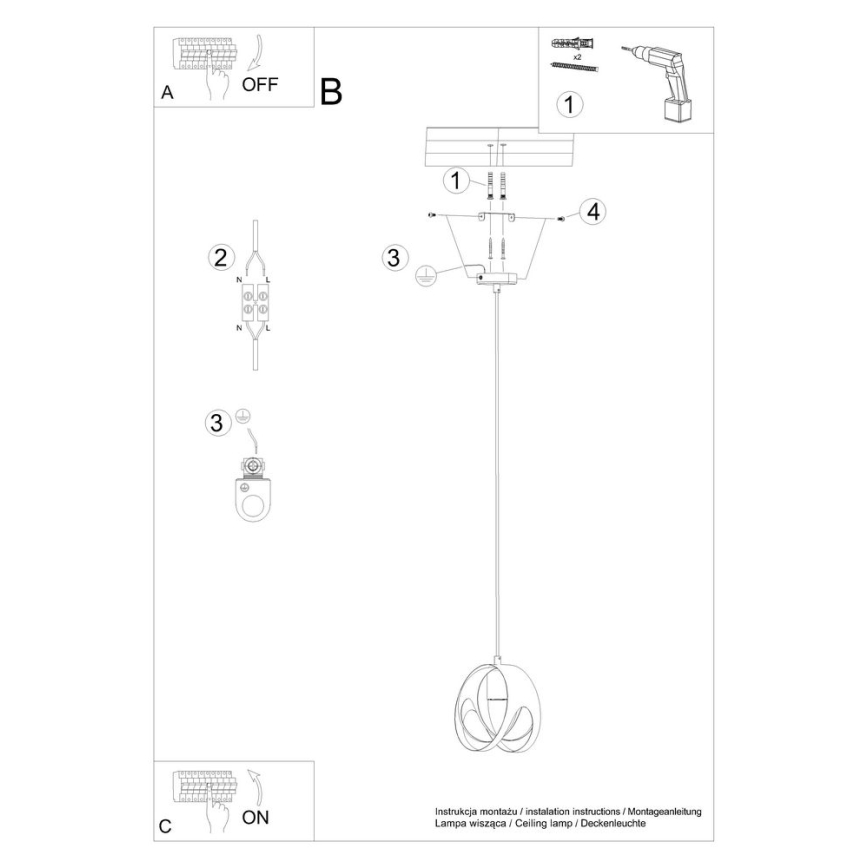 Lámpara colgante TULOS 1xE27/60W/230V blanco