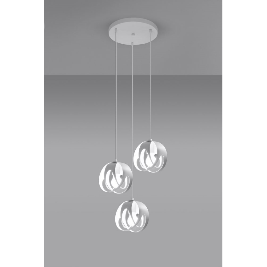 Lámpara colgante TULOS 3xE27/60W/230V blanco