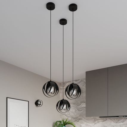 Lámpara colgante TULOS 1xE27/60W/230V negro