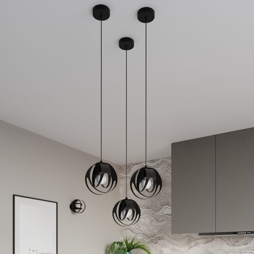 Lámpara colgante TULOS 1xE27/60W/230V negro