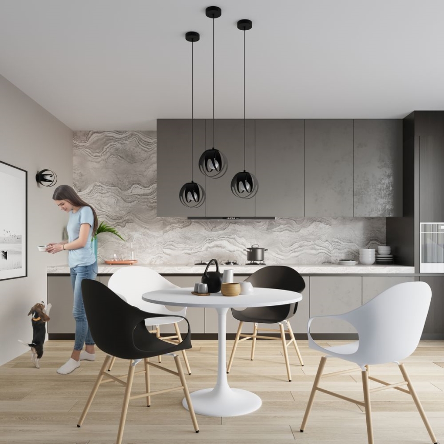 Lámpara colgante TULOS 1xE27/60W/230V negro