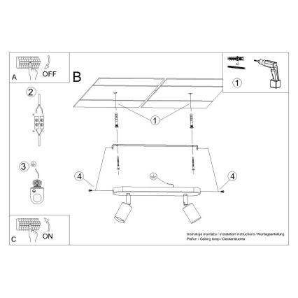 Foco FORNES 2xE27/60W/230V negro