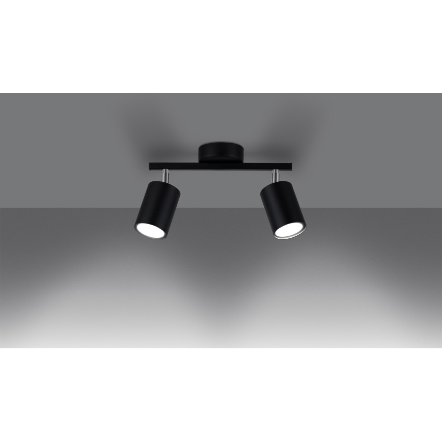 Foco LEMMI 2xGU10/40W/230V negro