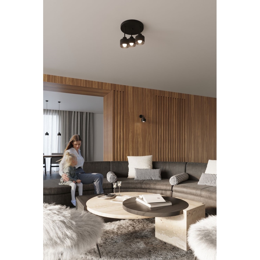 Aplique SAVAR 1xE27/60W/230V negro