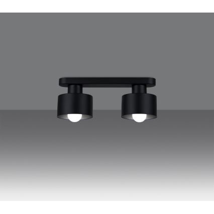 Plafón SAVAR 2xE27/60W/230V negro