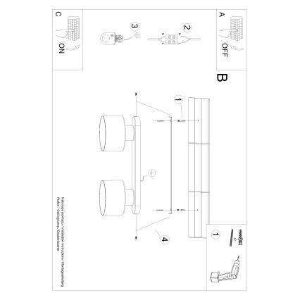 Plafón SAVAR 2xE27/60W/230V negro