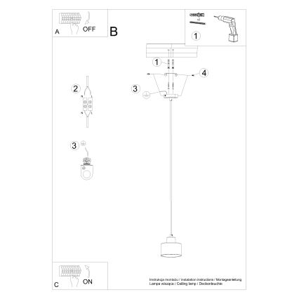 Lámpara colgante SAVAR 1xE27/60W/230V negro