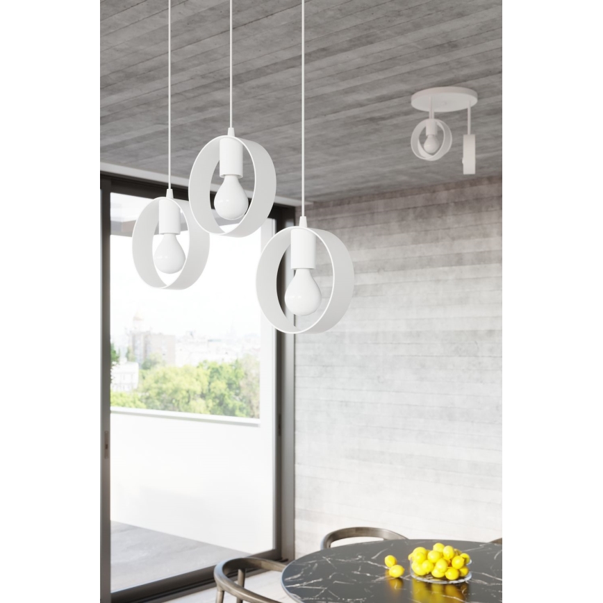 Lámpara colgante TITRAN 1xE27/60W/230V blanco