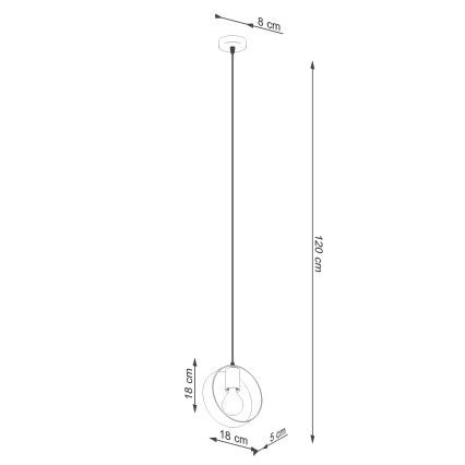 Lámpara colgante TITRAN 1xE27/60W/230V blanco