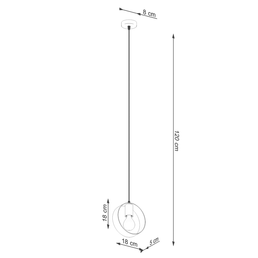 Lámpara colgante TITRAN 1xE27/60W/230V blanco