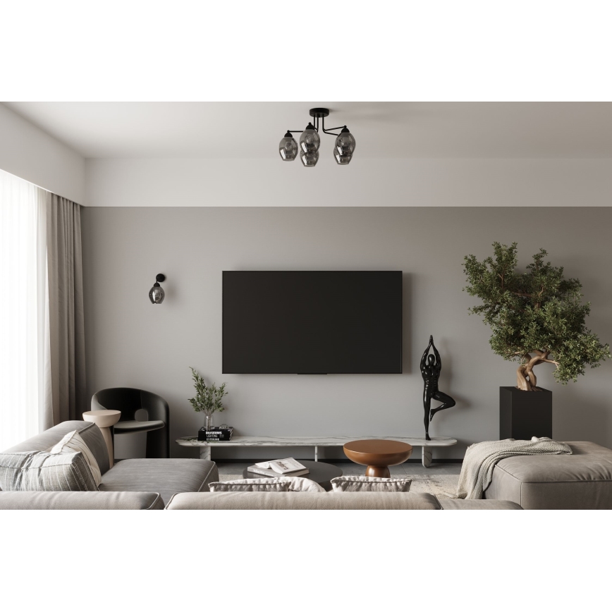 Aplique FILLAN 1xE27/60W/230V negro