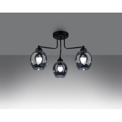 Lámpara colgante FILLAN 3xE27/60W/230V negro