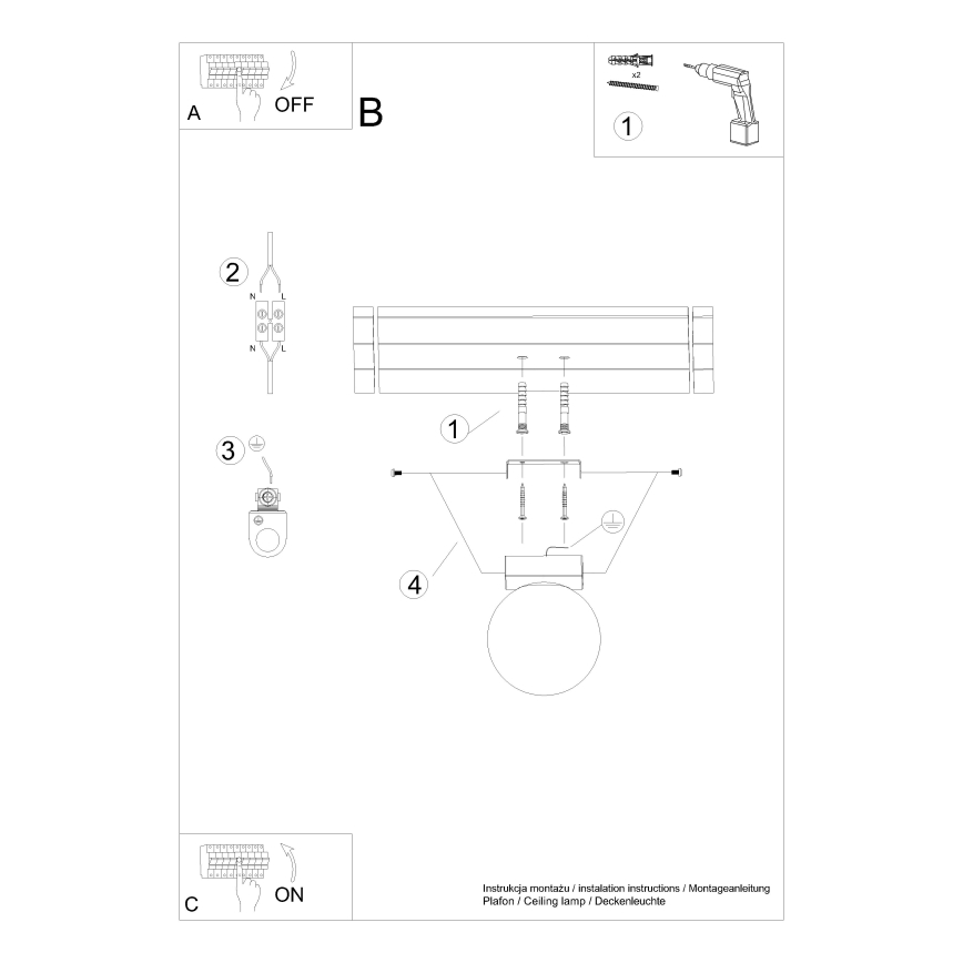 Plafón YOLI 1xG9/12W/230V blanco