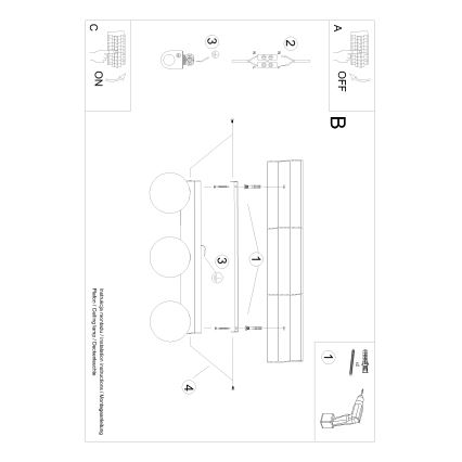 Plafón YOLI 3xG9/12W/230V blanco