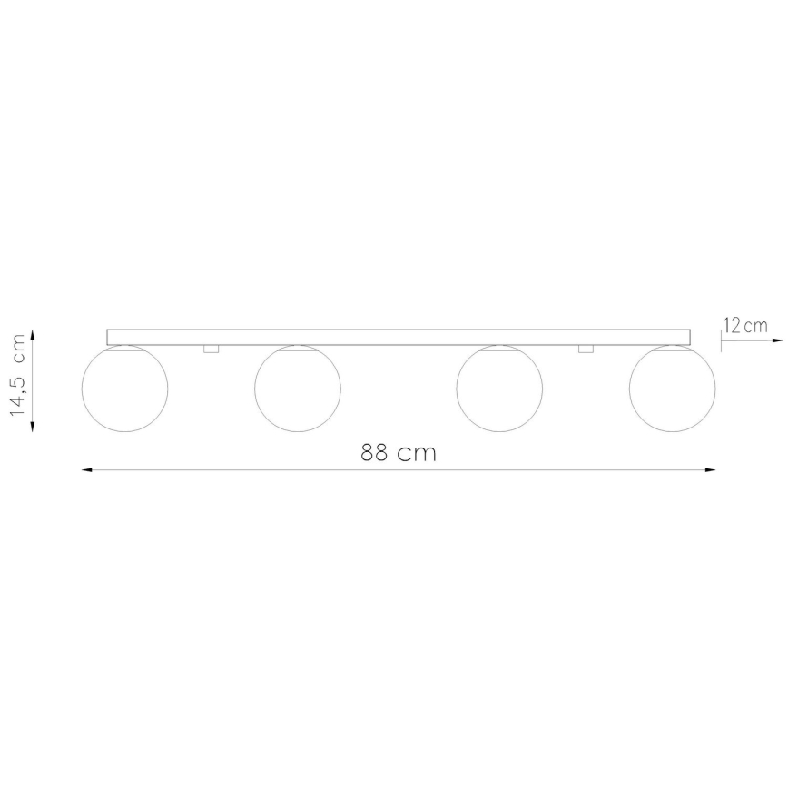 Plafón YOLI 4xG9/12W/230V blanco