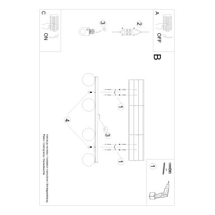 Plafón YOLI 4xG9/12W/230V blanco