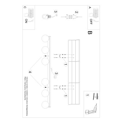 Plafón YOLI 6xG9/12W/230V blanco