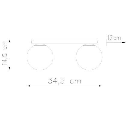 Plafón YOLI 2xG9/12W/230V negro