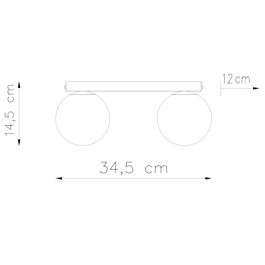 Plafón YOLI 2xG9/12W/230V negro