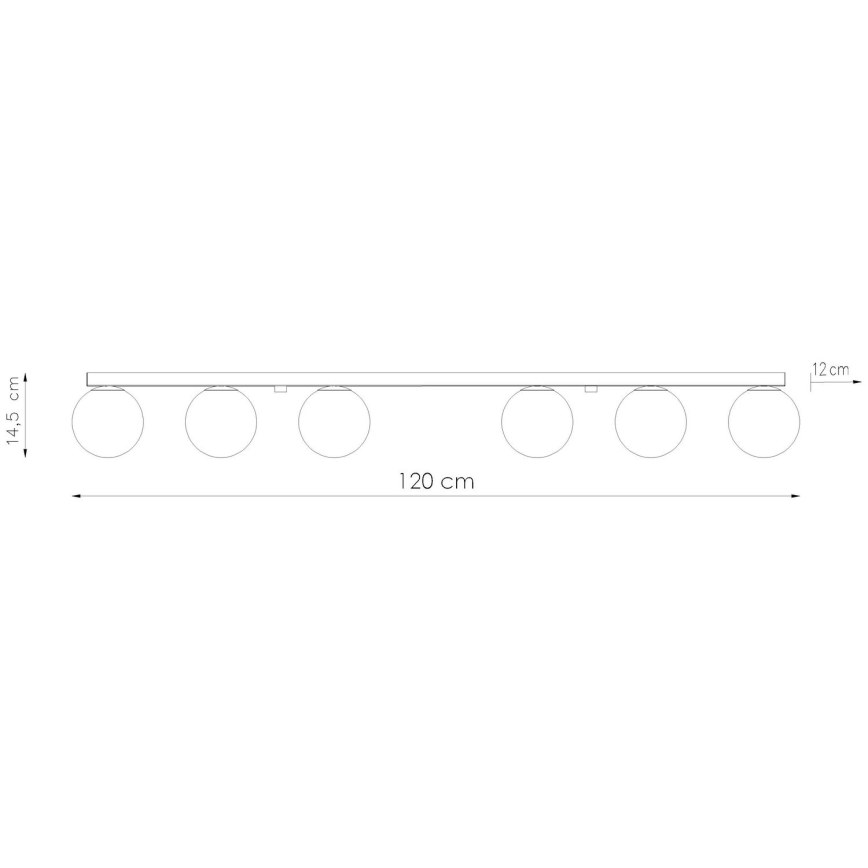 Plafón YOLI 6xG9/12W/230V negro