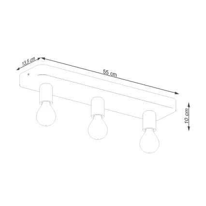 Foco TAVO 3xE27/15W/230V concreto