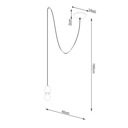 Lámpara colgante NESO 1xE27/15W/230V araña concreto
