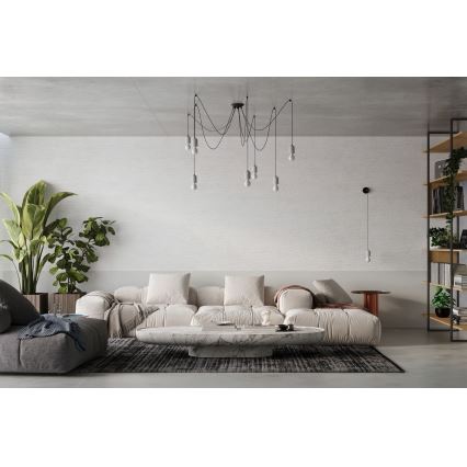 Lámpara colgante NESO 5xE27/15W/230V araña concreto
