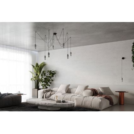 Lámpara colgante NESO 5xE27/15W/230V araña concreto