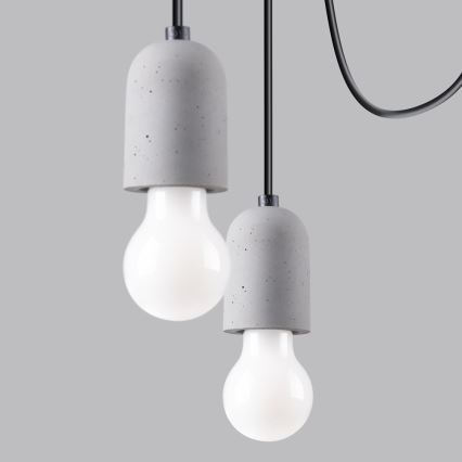Lámpara colgante NESO 5xE27/15W/230V araña concreto