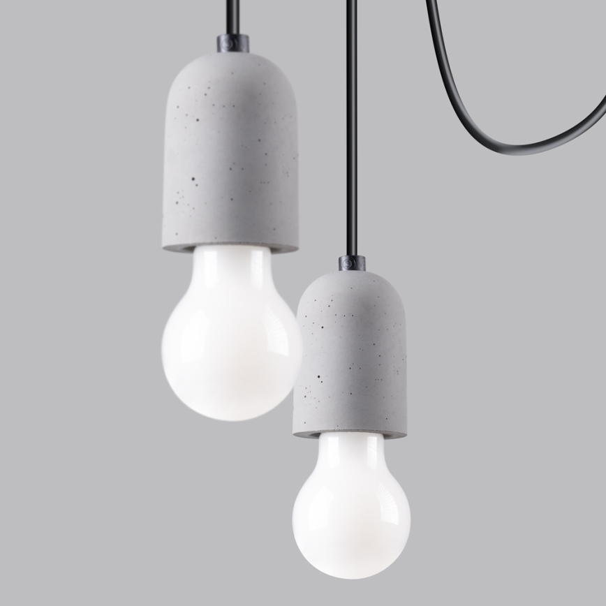 Lámpara colgante NESO 5xE27/15W/230V araña concreto