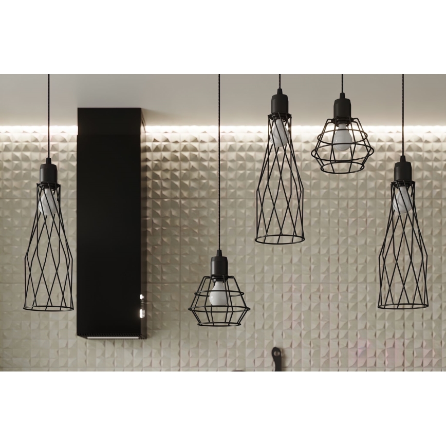 Lámpara colgante SUBA 1xE27/15W/230V negro