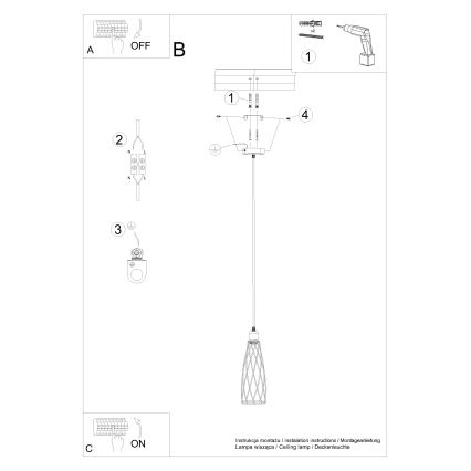 Lámpara colgante SUBA 1xE27/15W/230V negro