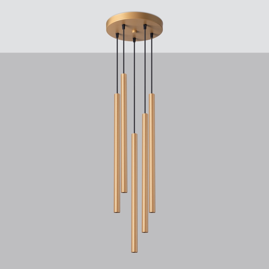 Lámpara colgante PASTELO 5xG9/8W/230V dorado
