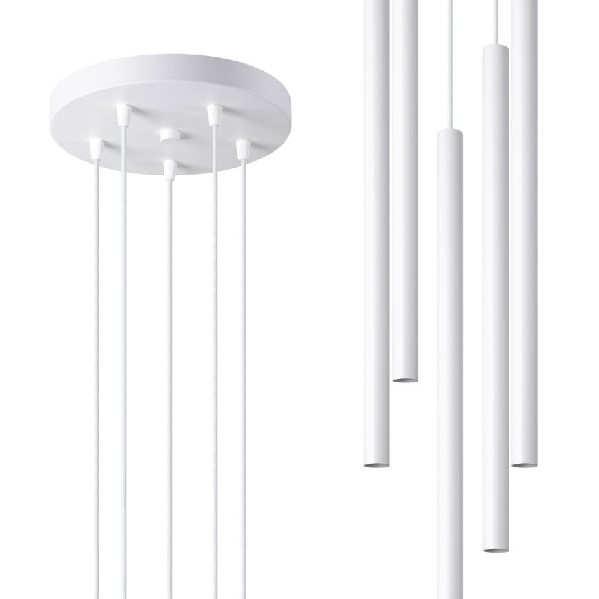 Lámpara colgante PASTELO 5xG9/8W/230V blanco