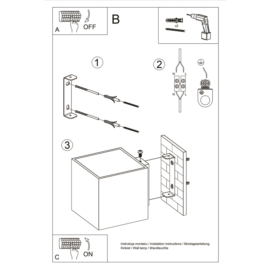 Foco de pared QUAD 1xG9/8W/230V dorado