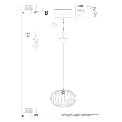 Lámpara colgante TSUNO 1xE27/15W/230V negro