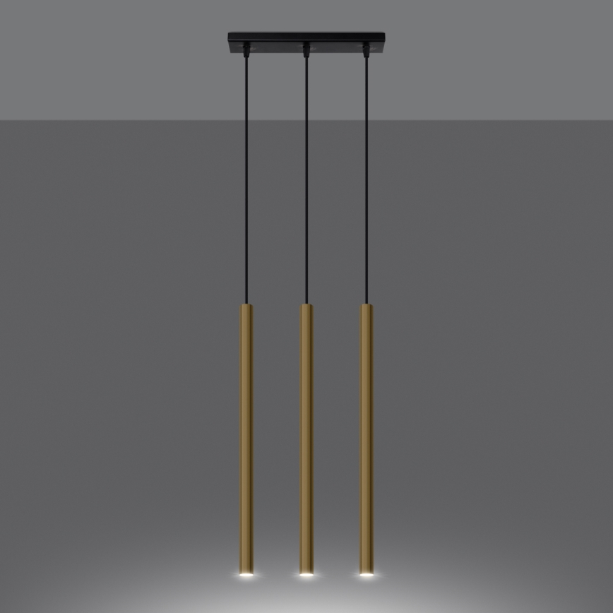 Lámpara colgante PASTELO 3xG9/8W/230V dorado