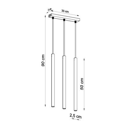 Lámpara colgante PASTELO 3xG9/8W/230V dorado