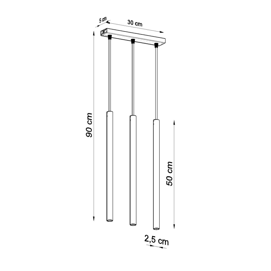 Lámpara colgante PASTELO 3xG9/8W/230V dorado