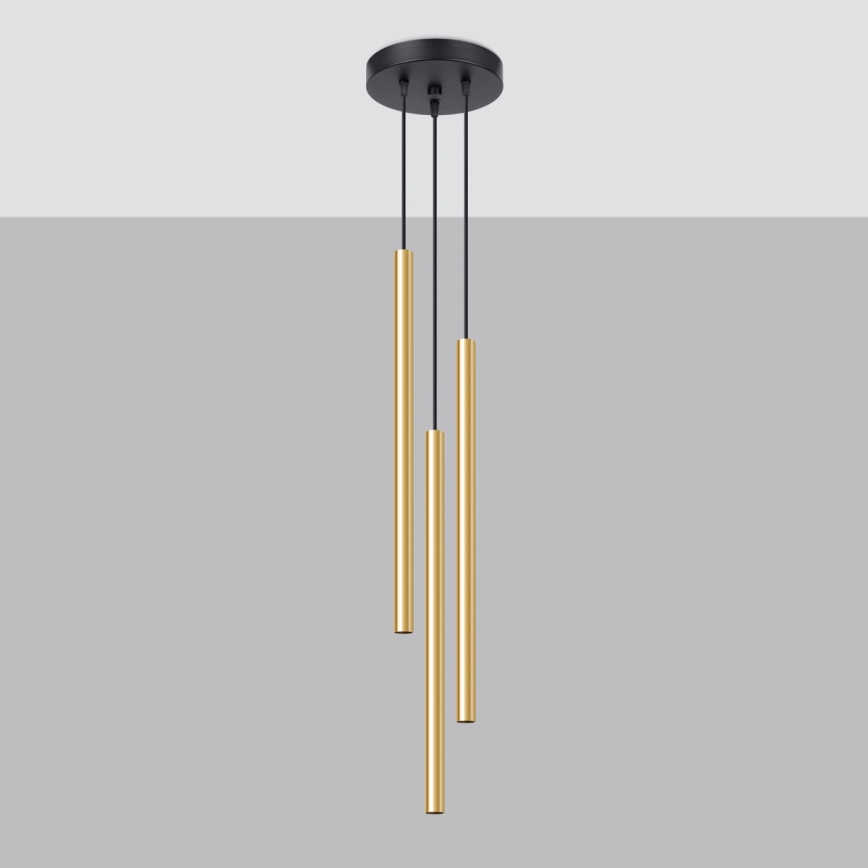 Lámpara colgante PASTELO 3xG9/8W/230V dorado