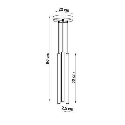 Lámpara colgante PASTELO 3xG9/8W/230V dorado