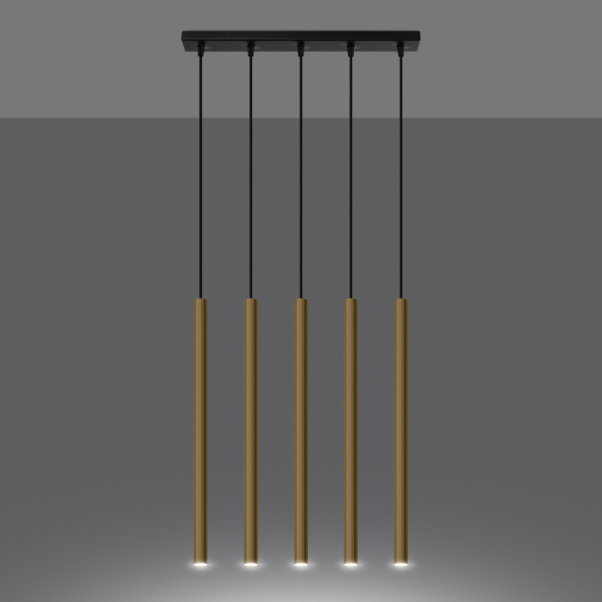 Lámpara colgante PASTELO 5xG9/8W/230V dorado