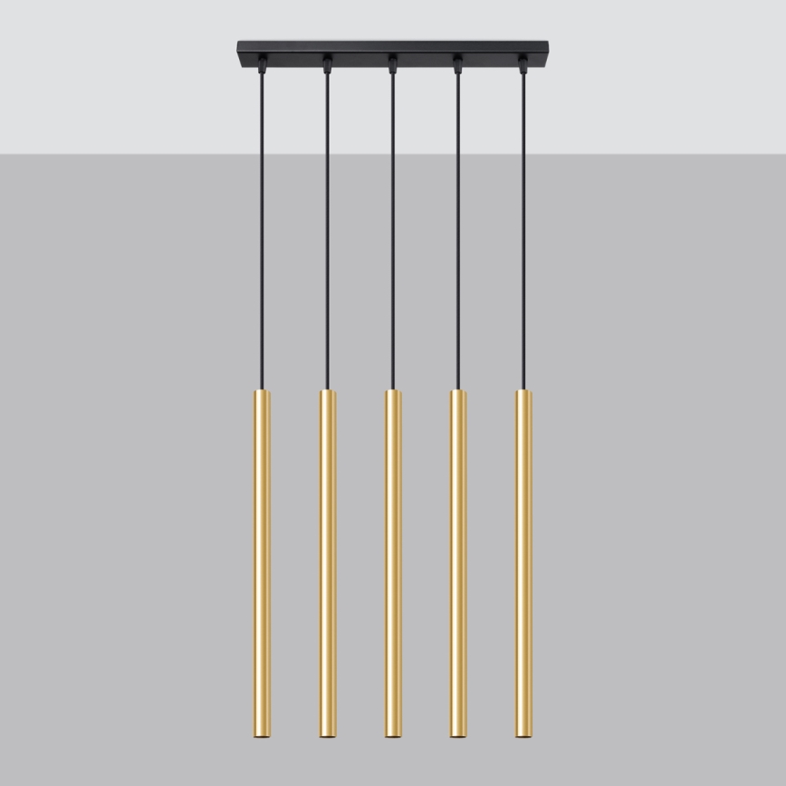 Lámpara colgante PASTELO 5xG9/8W/230V dorado