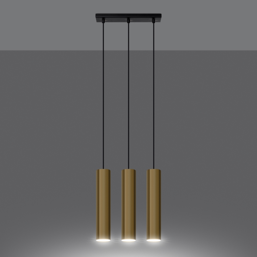 Lámpara colgante LAGOS 3xGU10/10W/230V dorado