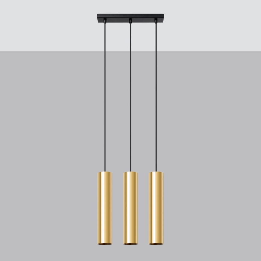 Lámpara colgante LAGOS 3xGU10/10W/230V dorado