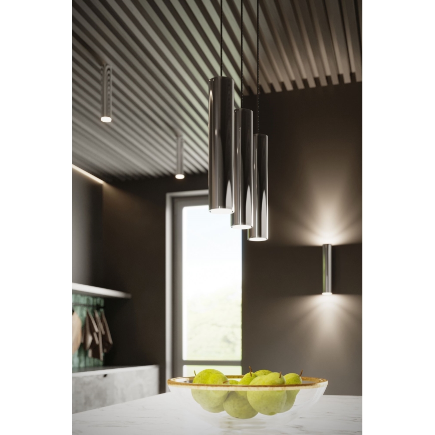 Lámpara colgante LAGOS 1xGU10/10W/230V cromo brillante